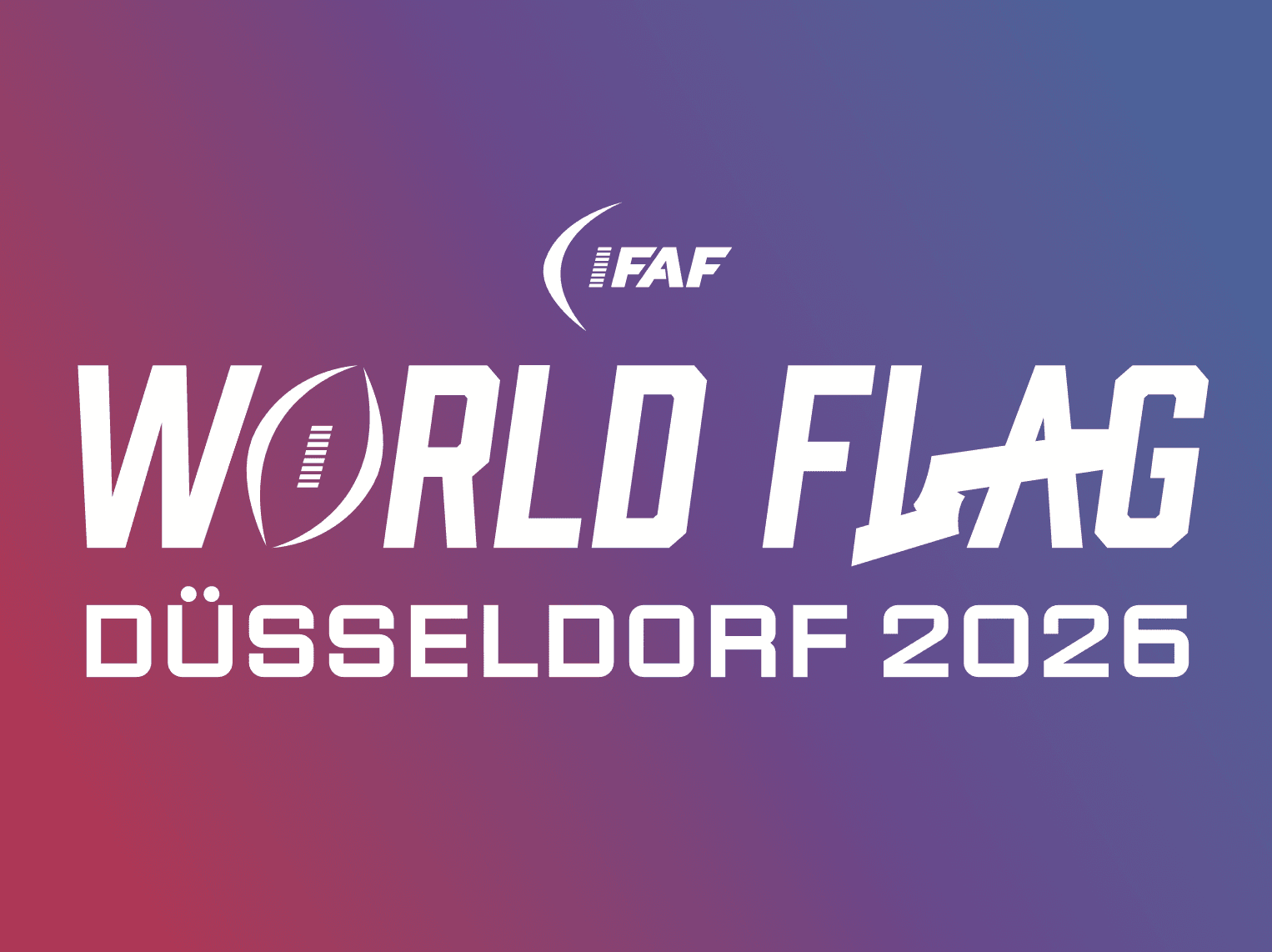 Official IFAF World Flag Düsseldorf 2026 logo