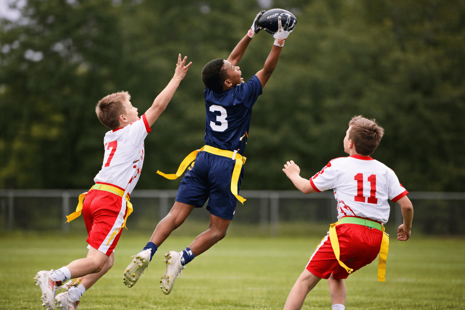 Flag football player