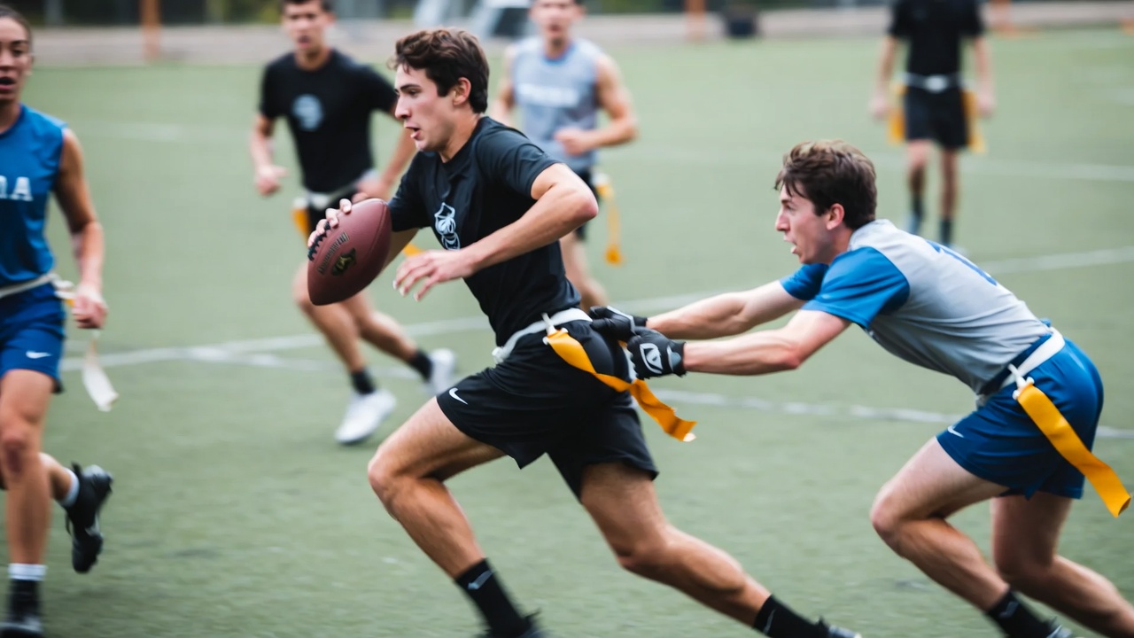 Flag football player